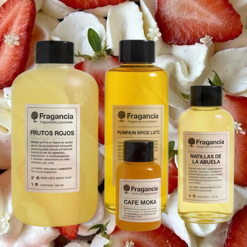 FRAGANCIA DE VELAS FRESAS Y NATA