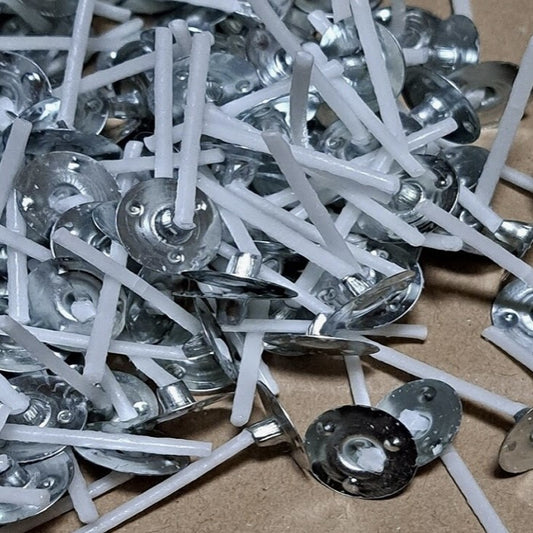 Mecha Candelitas 3,5cm de Altura con Base - Mecha para Velas de Té - 100 unidades