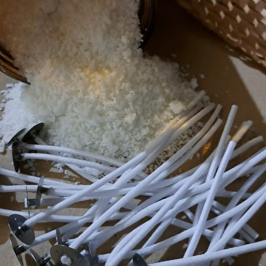 Mecha Encerada de Algodón P9/10 - 12 cm de altura con base - 25 unidades