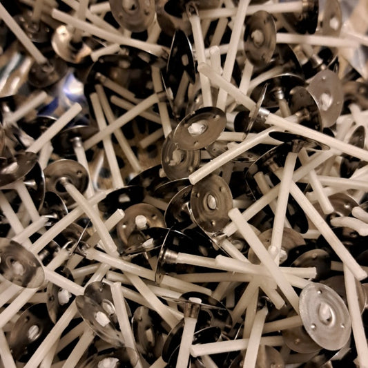 Mecha Candelitas 3,5cm de Altura con Base - Mecha para Velas de Té - 100 unidades