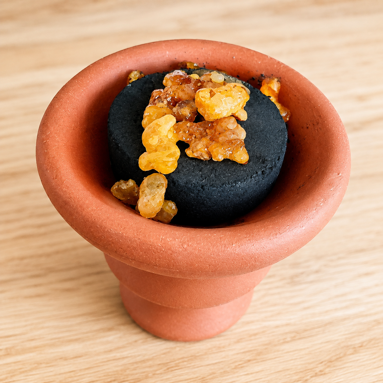 Cazoleta de terracota natural para carbón e incienso